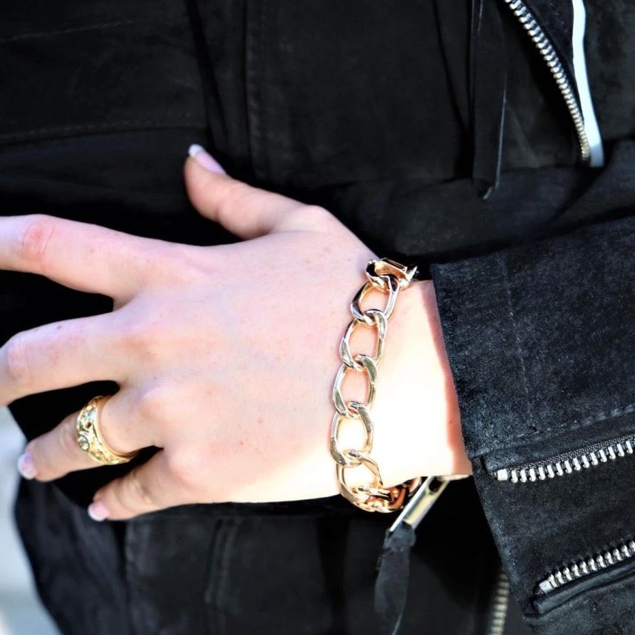 Bracelet Maille Massive En Or Rose 2 Bracelet Maille Massive En Or Rose – Image 2