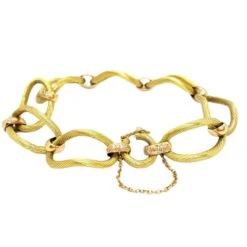 Bracelet Maille Ondulé En 2 Ors Et Diamants -Castafiore Boutique bracelet maille ondule en 2 ors et diamants 782846