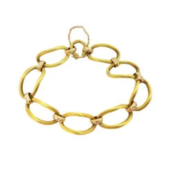 Bracelet Maille Ondulé En 2 Ors Et Diamants