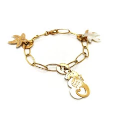 Bracelet Maille Ovale Breloques Océan En Or Jaune Et Nacre 14 Bracelet Maille Ovale Breloques Océan En Or Jaune Et Nacre -Castafiore Boutique bracelet maille ovale breloques ocean en or jaune et nacre 792385