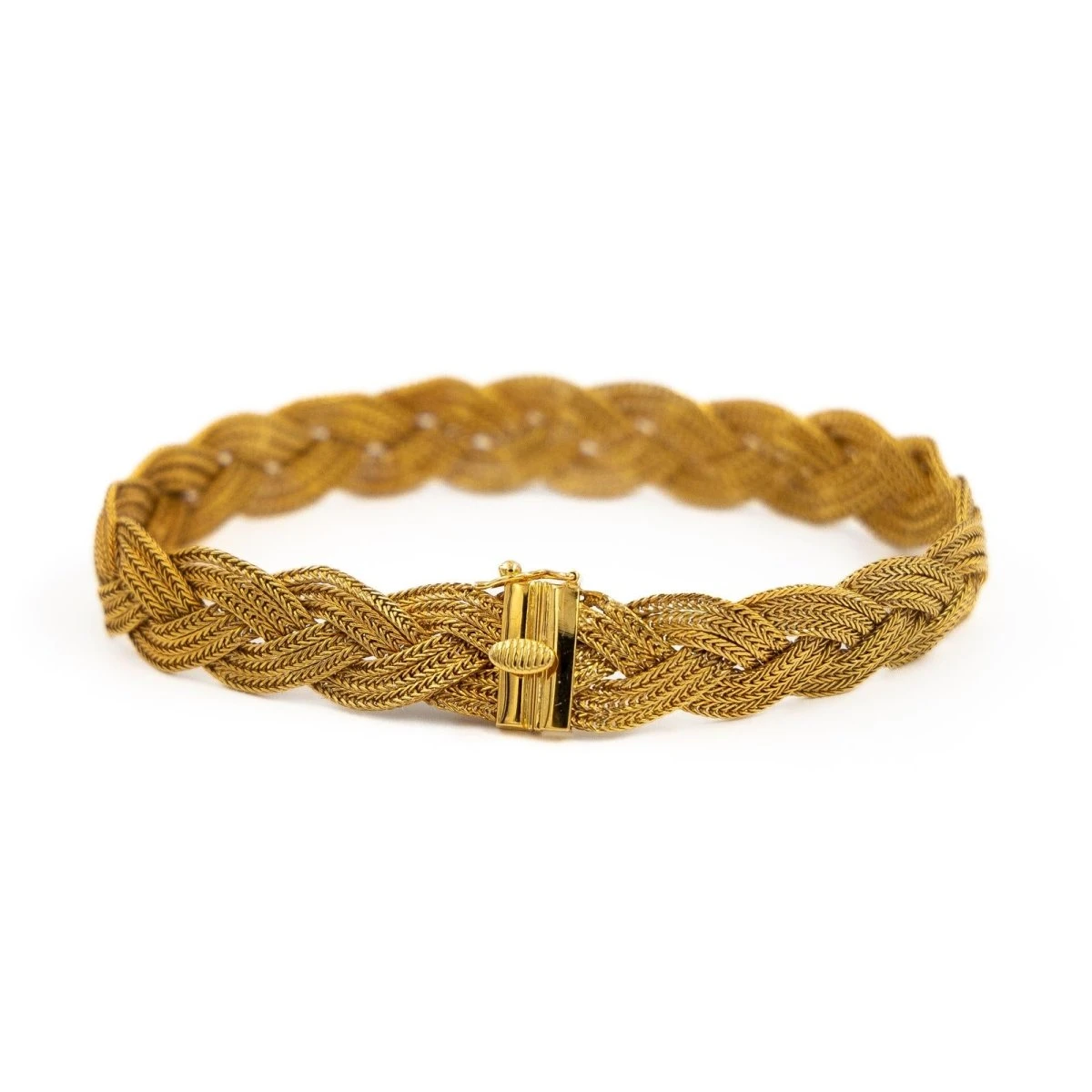 Bracelet Maille Palmier Tressée En Or Jaune 4 Bracelet Maille Palmier Tressée En Or Jaune – Image 4