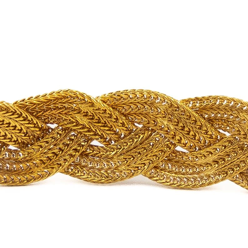Bracelet Maille Palmier Tressée En Or Jaune 2 Bracelet Maille Palmier Tressée En Or Jaune – Image 2
