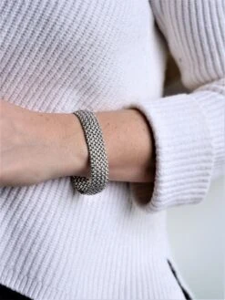 Bracelet Maille Polonaise En Or Blanc -Castafiore Boutique bracelet maille polonaise en or blanc 481168