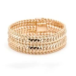 Bracelet Maille Torsadée En Or Jaune -Castafiore Boutique bracelet maille torsadee en or jaune 817245