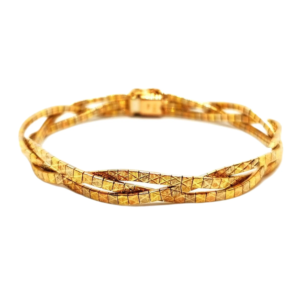 Bracelet Maille Tressée En 3 Ors 1 Bracelet Maille Tressée En 3 Ors