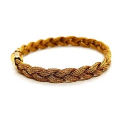 Bracelet Maille Tressée En Or Jaune -Castafiore Boutique bracelet maille tressee en or jaune 550099