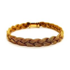 Bracelet Maille Tressée En Or Jaune