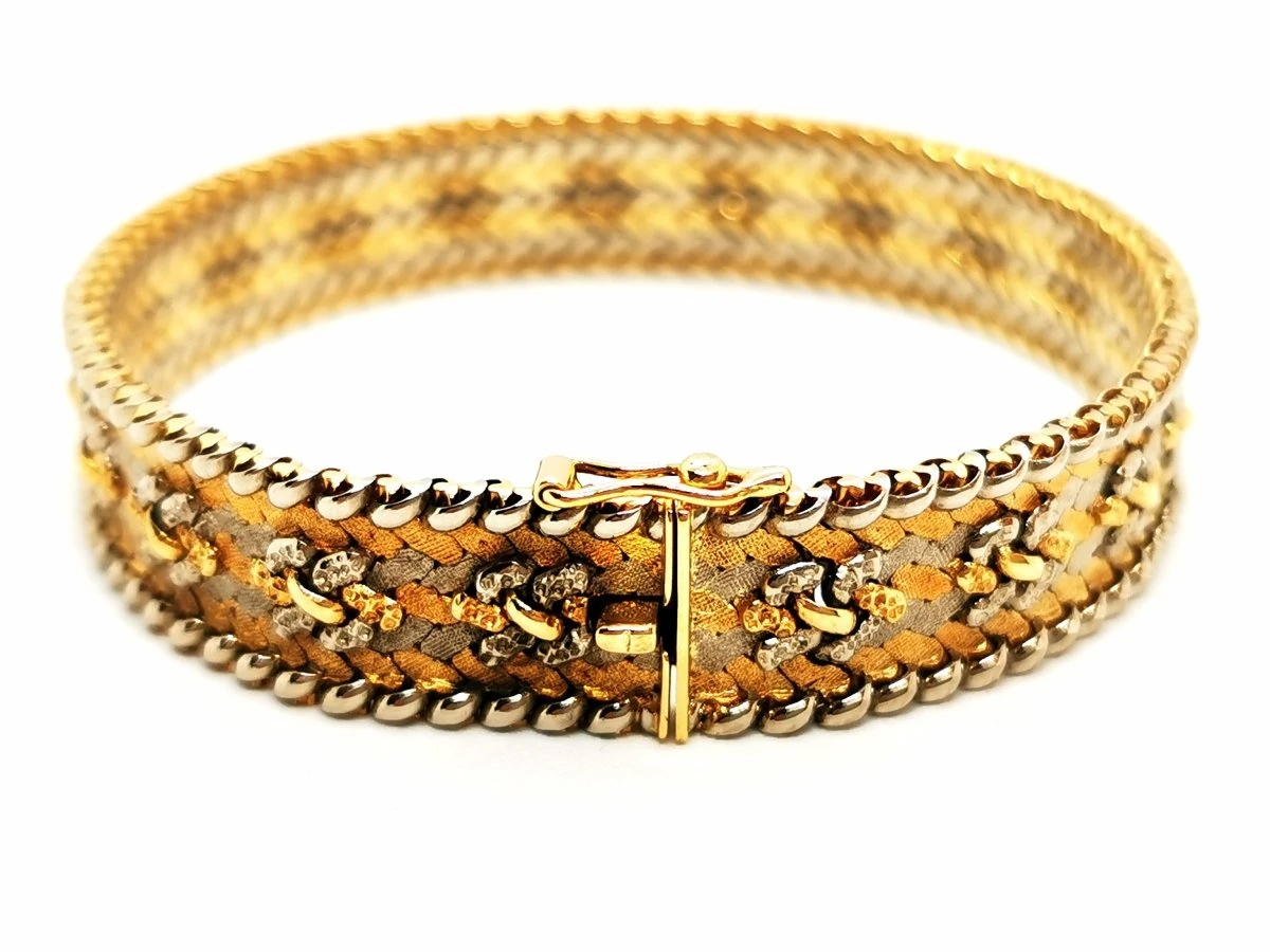 Bracelet Maille Tricolore En 3 Ors 11 Bracelet Maille Tricolore En 3 Ors – Image 11