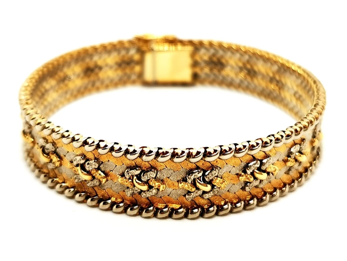Bracelet Maille Tricolore En 3 Ors 9 Bracelet Maille Tricolore En 3 Ors – Image 9