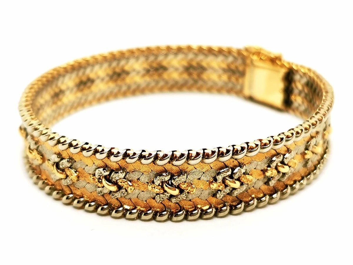 Bracelet Maille Tricolore En 3 Ors 10 Bracelet Maille Tricolore En 3 Ors – Image 10