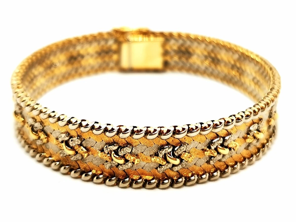 Bracelet Maille Tricolore En 3 Ors 8 Bracelet Maille Tricolore En 3 Ors – Image 8