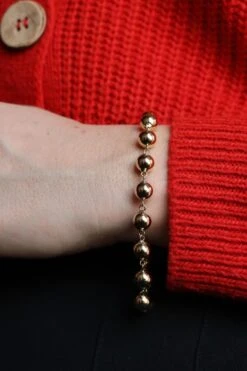 Bracelet Mailles Boules En Or Jaune -Castafiore Boutique bracelet mailles boules en or jaune 316537