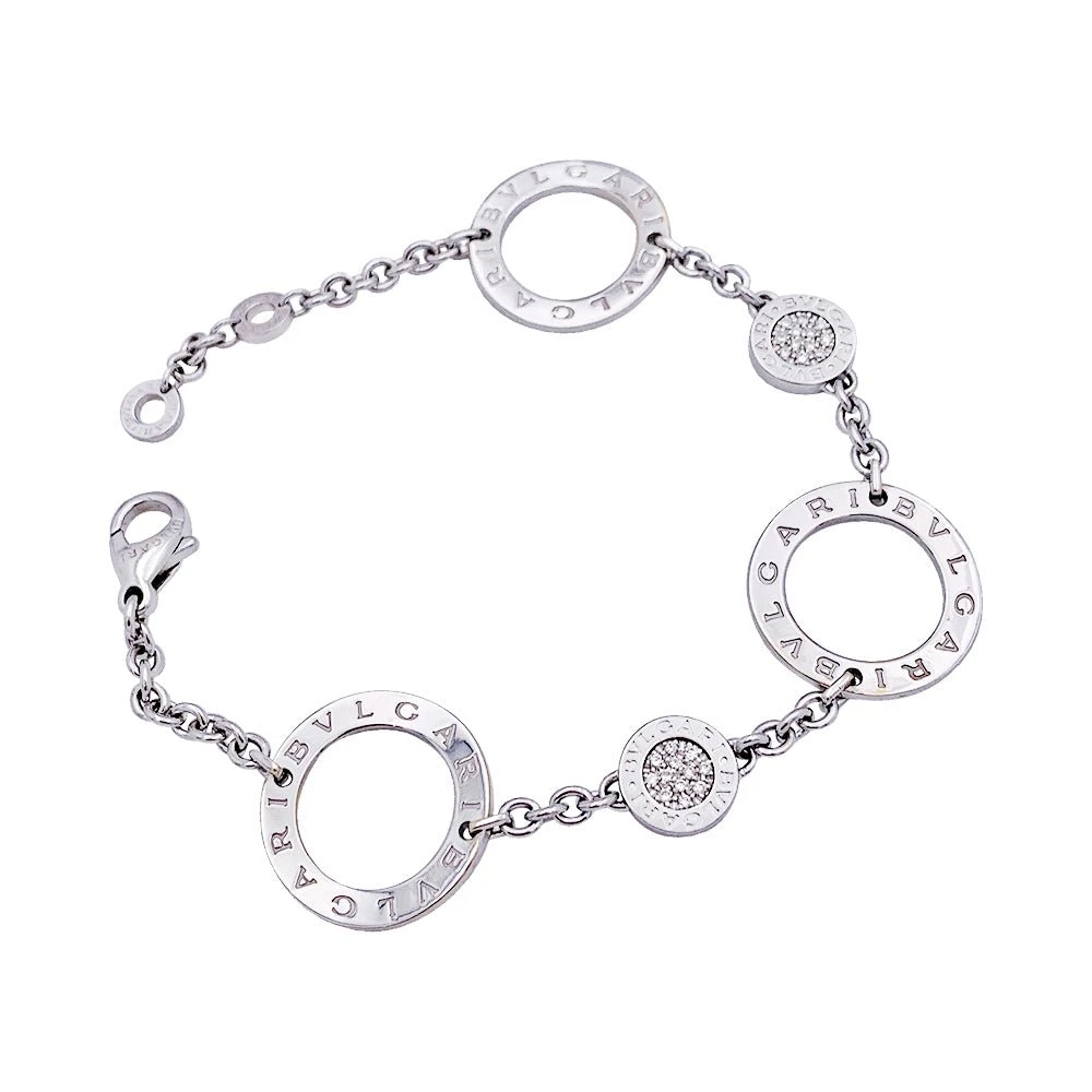 Miller Bracelet Maillons BULGARIen Or Blanc Et Diamants 4 Miller Bracelet Maillons BULGARIen Or Blanc Et Diamants – Image 4