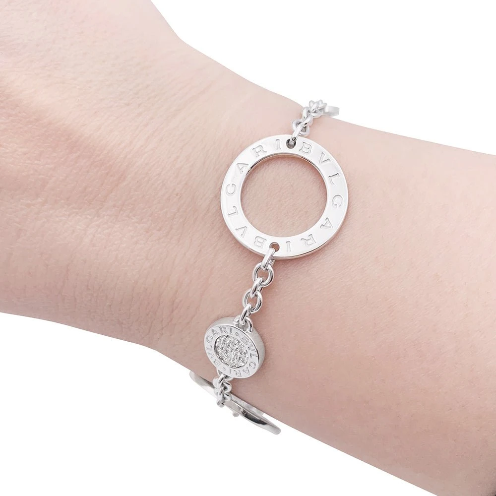 Miller Bracelet Maillons BULGARIen Or Blanc Et Diamants 2 Miller Bracelet Maillons BULGARIen Or Blanc Et Diamants – Image 2