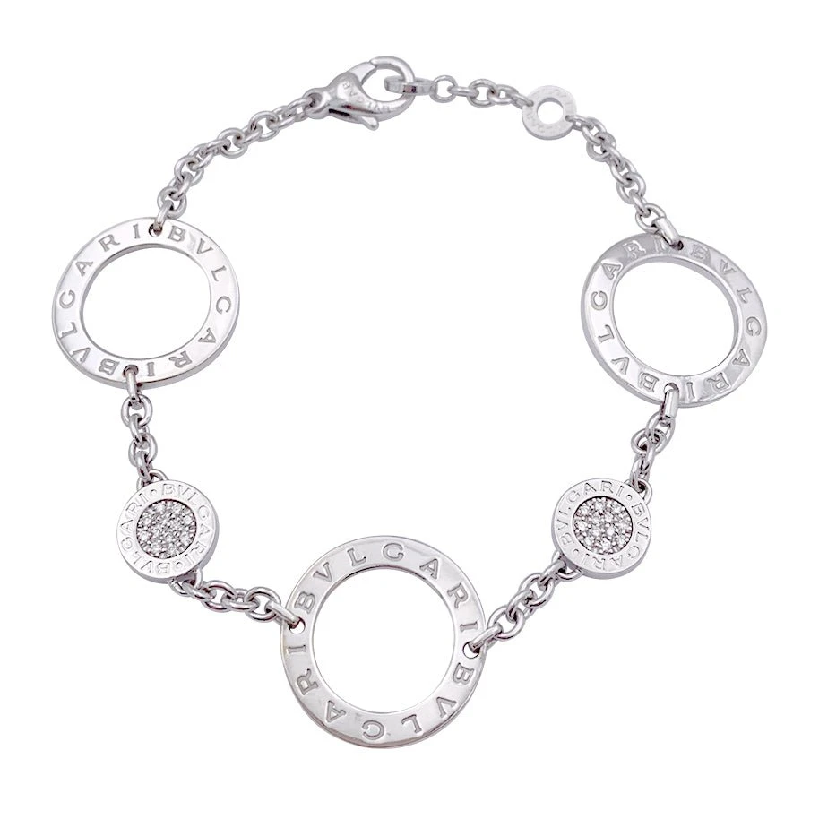 Miller Bracelet Maillons BULGARIen Or Blanc Et Diamants 1 Miller Bracelet Maillons BULGARIen Or Blanc Et Diamants