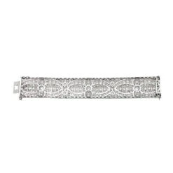 Miller Bracelet Manchette Art Déco En Platine Et Diamants -Castafiore Boutique bracelet manchette art deco en platine et diamants 893488
