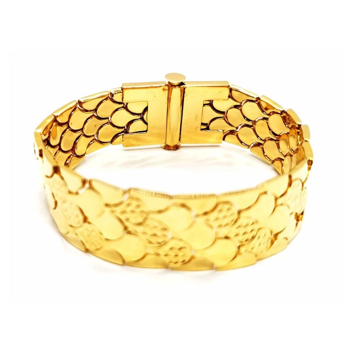 Bracelet Manchette écailles En Or Jaune 1 Bracelet Manchette écailles En Or Jaune