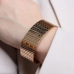 Bracelet Manchette écailles En Or Rose -Castafiore Boutique bracelet manchette ecailles en or rose 334885