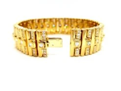 Bracelet Manchette En Or Jaune Et En Diamants -Castafiore Boutique bracelet manchette en or jaune et en diamants 660708