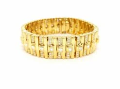 Bracelet Manchette En Or Jaune Et En Diamants -Castafiore Boutique bracelet manchette en or jaune et en diamants 780819