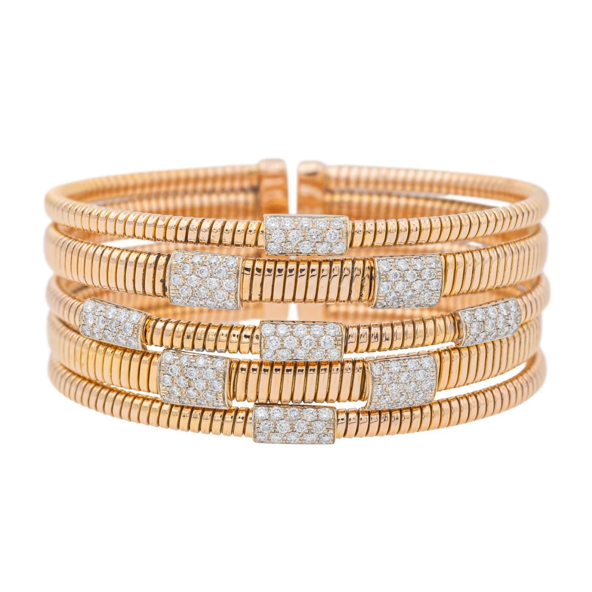 Bracelet Manchette En Or Rose Et Diamant 1 Bracelet Manchette En Or Rose Et Diamant