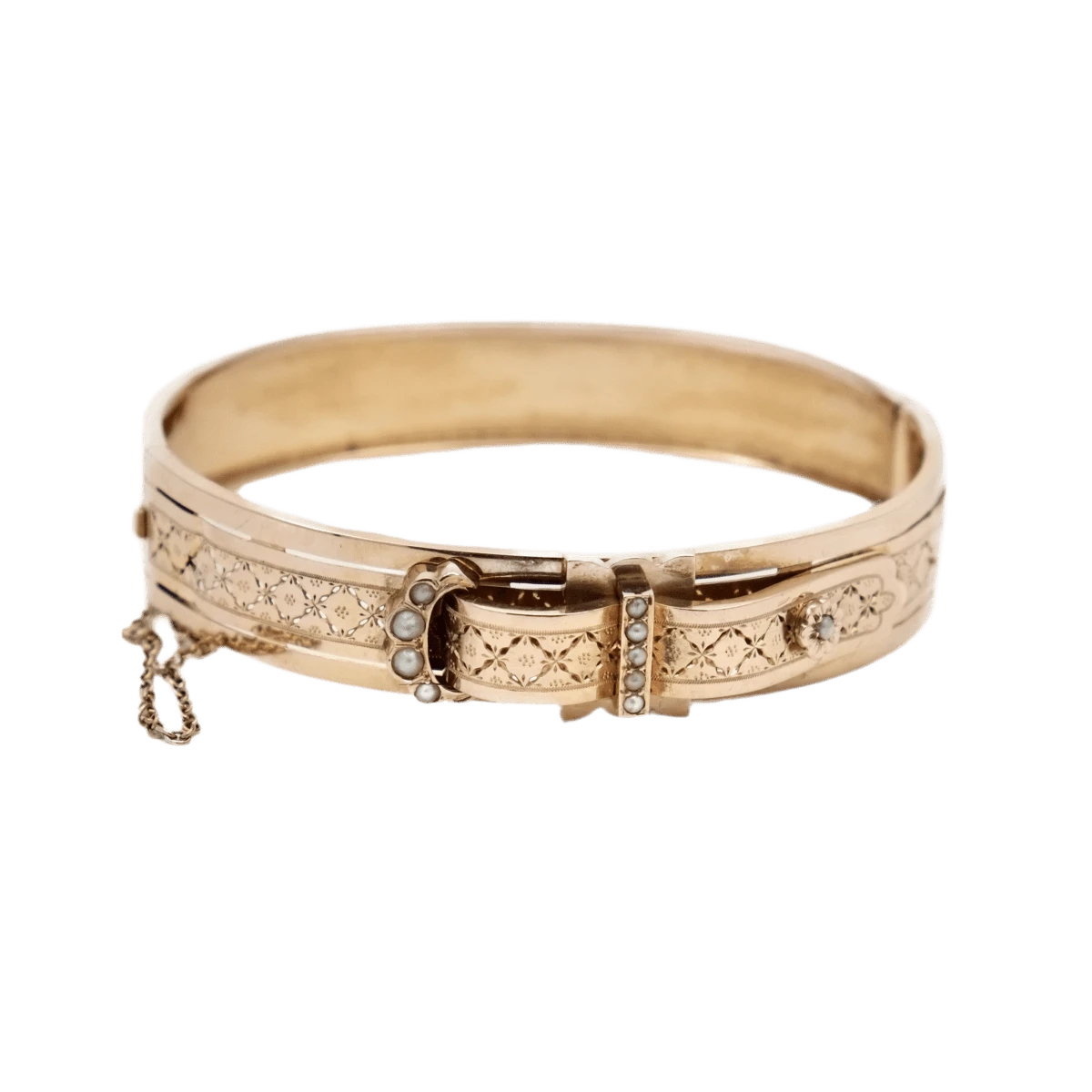 Bracelet Manchette En Or Rose Et Perles 1 Bracelet Manchette En Or Rose Et Perles