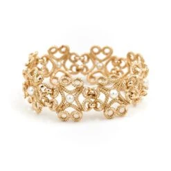 Bracelet Manchette Fil Torsadé En Or Jaune Et Perles -Castafiore Boutique bracelet manchette fil torsade en or jaune et perles 662753