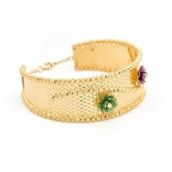 Bracelet Manchette Filigrané En Or Jaune -Castafiore Boutique bracelet manchette filigrane en or jaune 893371