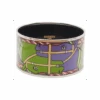 Bracelet Manchette HERMÈS "Quadrige" En Métal Argenté Palladié émaillé