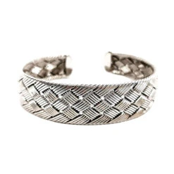 Bracelet Manchette HERMÈS Tressé En Or Blanc