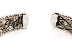 Bracelet Manchette HERMÈS Tressé En Or Blanc -Castafiore Boutique bracelet manchette hermes tresse en or blanc 535718
