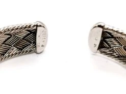 Bracelet Manchette HERMÈS Tressé En Or Blanc -Castafiore Boutique bracelet manchette hermes tresse en or blanc 865211