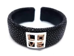 Bracelet Manchette En 2 Ors Et Galuchat Noir 13 Bracelet Manchette En 2 Ors Et Galuchat Noir -Castafiore Boutique bracelet manchette love en 2 ors et galuchat noir 579731
