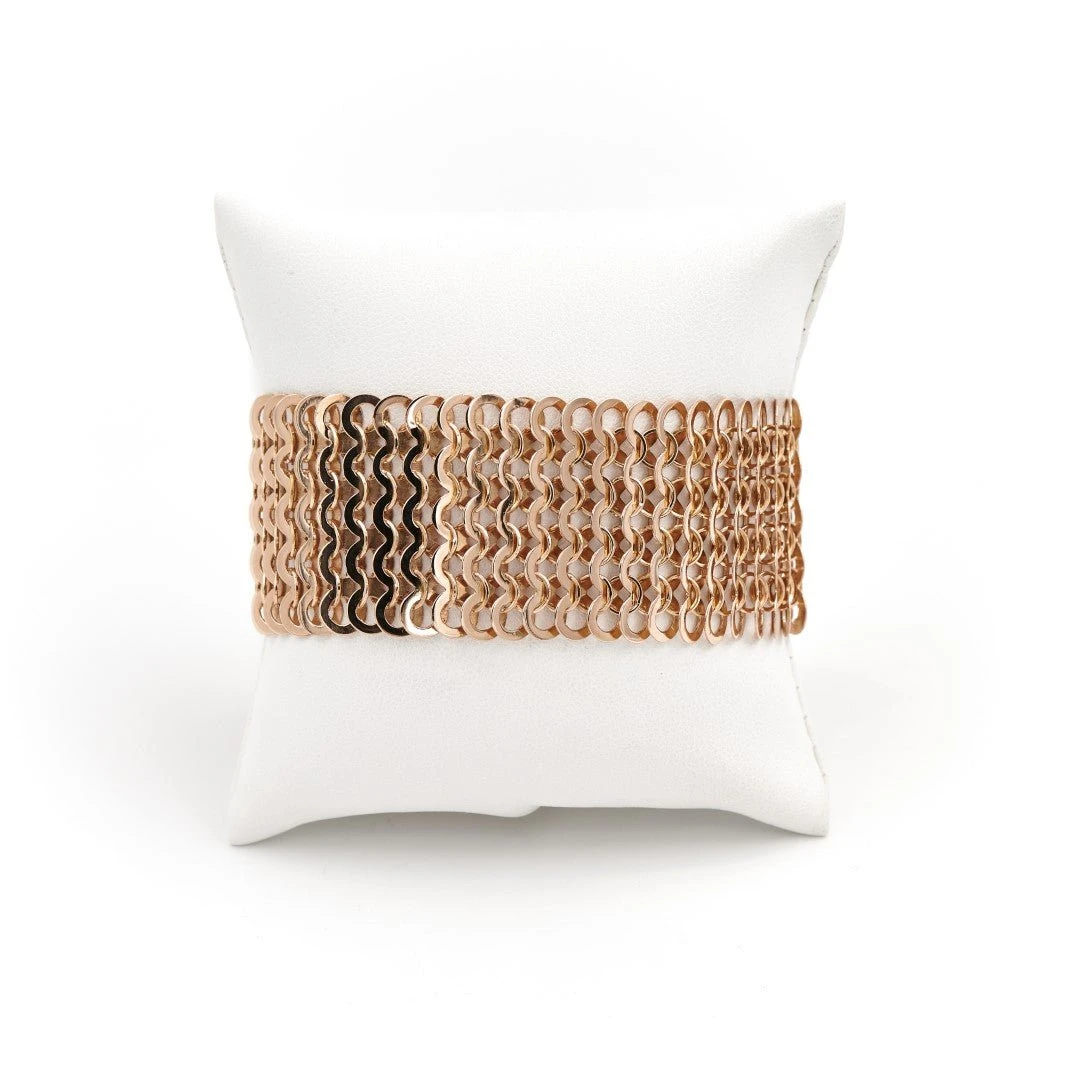 Bracelet Manchette Maille En Or Rose 4 Bracelet Manchette Maille En Or Rose – Image 4