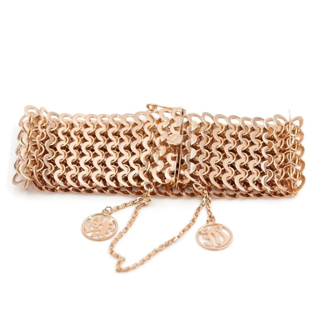 Bracelet Manchette Maille En Or Rose 6 Bracelet Manchette Maille En Or Rose – Image 6