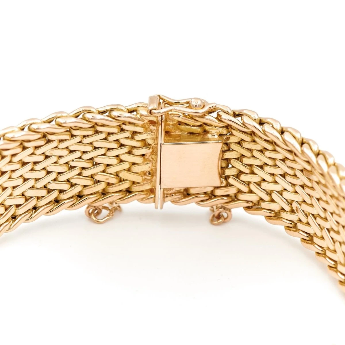 Bracelet Manchette Maille Polonaise En Or Jaune 5 Bracelet Manchette Maille Polonaise En Or Jaune – Image 5