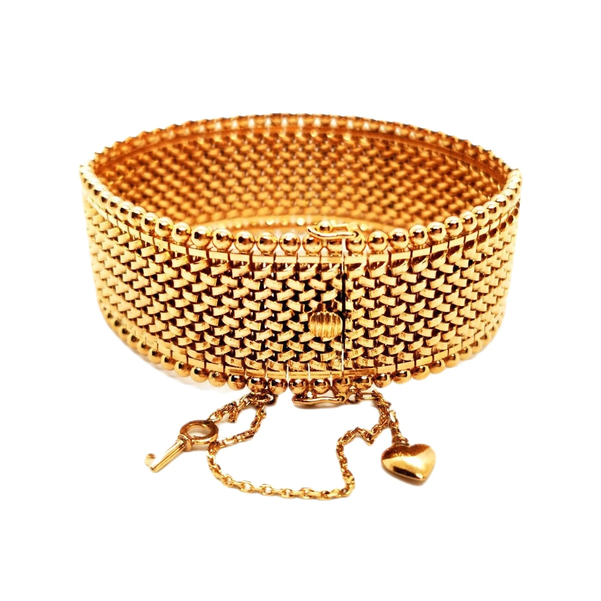 Bracelet Manchette Maille Polonaise En Or Rose 3 Bracelet Manchette Maille Polonaise En Or Rose – Image 3