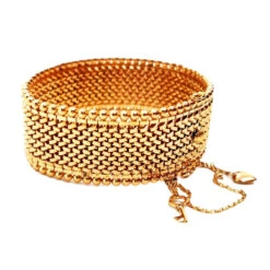 Bracelet Manchette Maille Polonaise En Or Rose 11 Bracelet Manchette Maille Polonaise En Or Rose -Castafiore Boutique bracelet manchette maille polonaise en or rose 345327