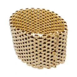 Miller Bracelet Manchette Maille Résille En Or Jaune -Castafiore Boutique bracelet manchette maille resille en or jaune 172421