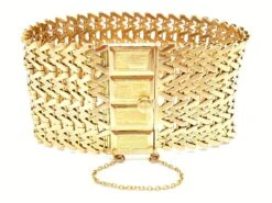 Bracelet Manchette Maille Tissée En Or Jaune 17 Bracelet Manchette Maille Tissée En Or Jaune -Castafiore Boutique bracelet manchette maille tissee en or jaune 437044