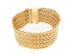 Bracelet Manchette Maille Tissée En Or Jaune 16 Bracelet Manchette Maille Tissée En Or Jaune -Castafiore Boutique bracelet manchette maille tissee en or jaune 985072
