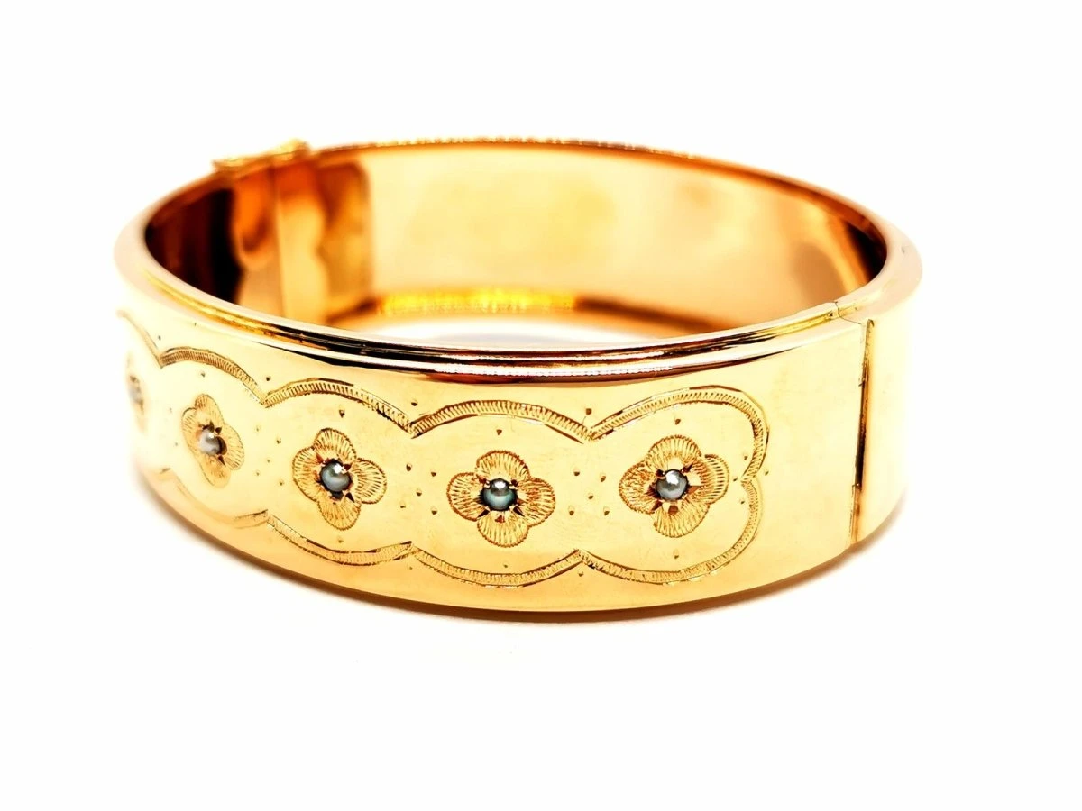 Bracelet Manchette Or Rose Perle 3 Bracelet Manchette Or Rose Perle – Image 3