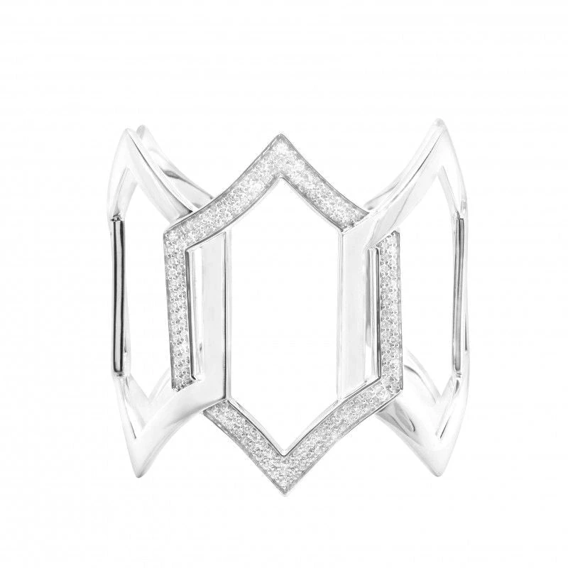 Bracelet Manchette MESSIKA "Arlequin" En Or Blanc Et Diamants 1 Bracelet Manchette MESSIKA "Arlequin" En Or Blanc Et Diamants