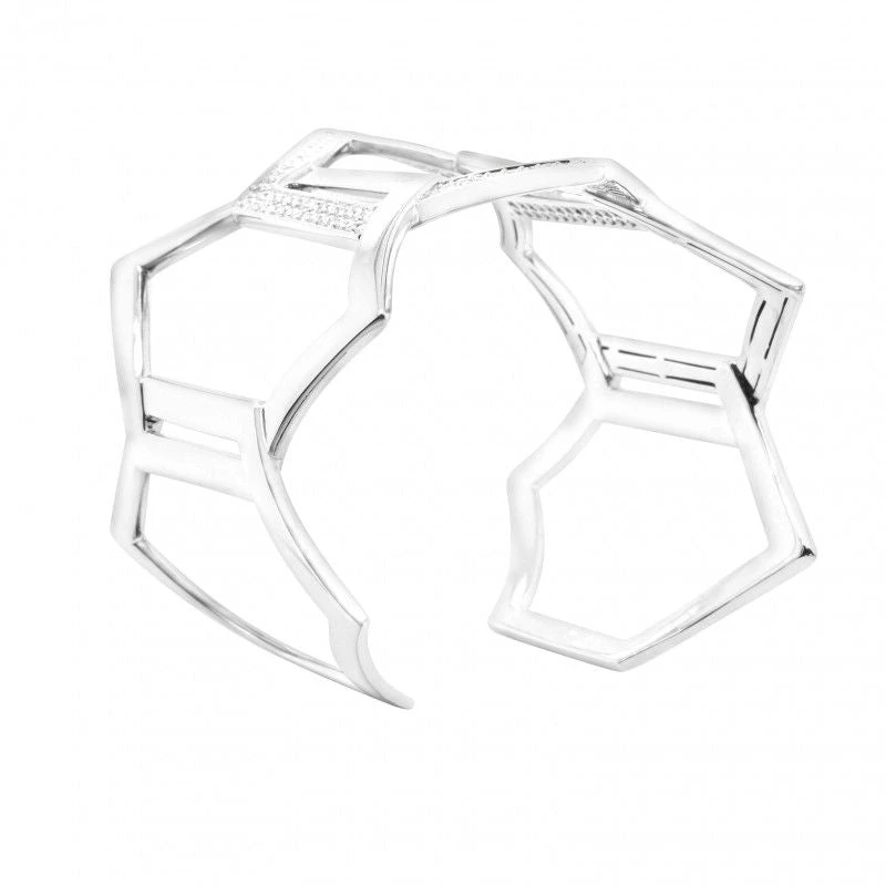 Bracelet Manchette MESSIKA "Arlequin" En Or Blanc Et Diamants 3 Bracelet Manchette MESSIKA "Arlequin" En Or Blanc Et Diamants – Image 3