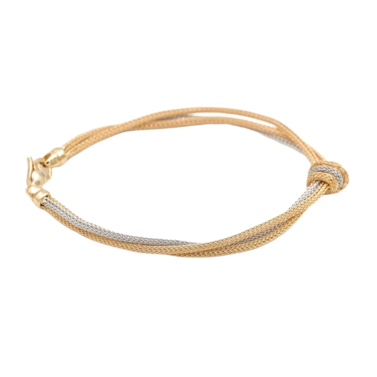 Bracelet Noeuds En Or Jaune Et Or Blanc 4 Bracelet Noeuds En Or Jaune Et Or Blanc – Image 4