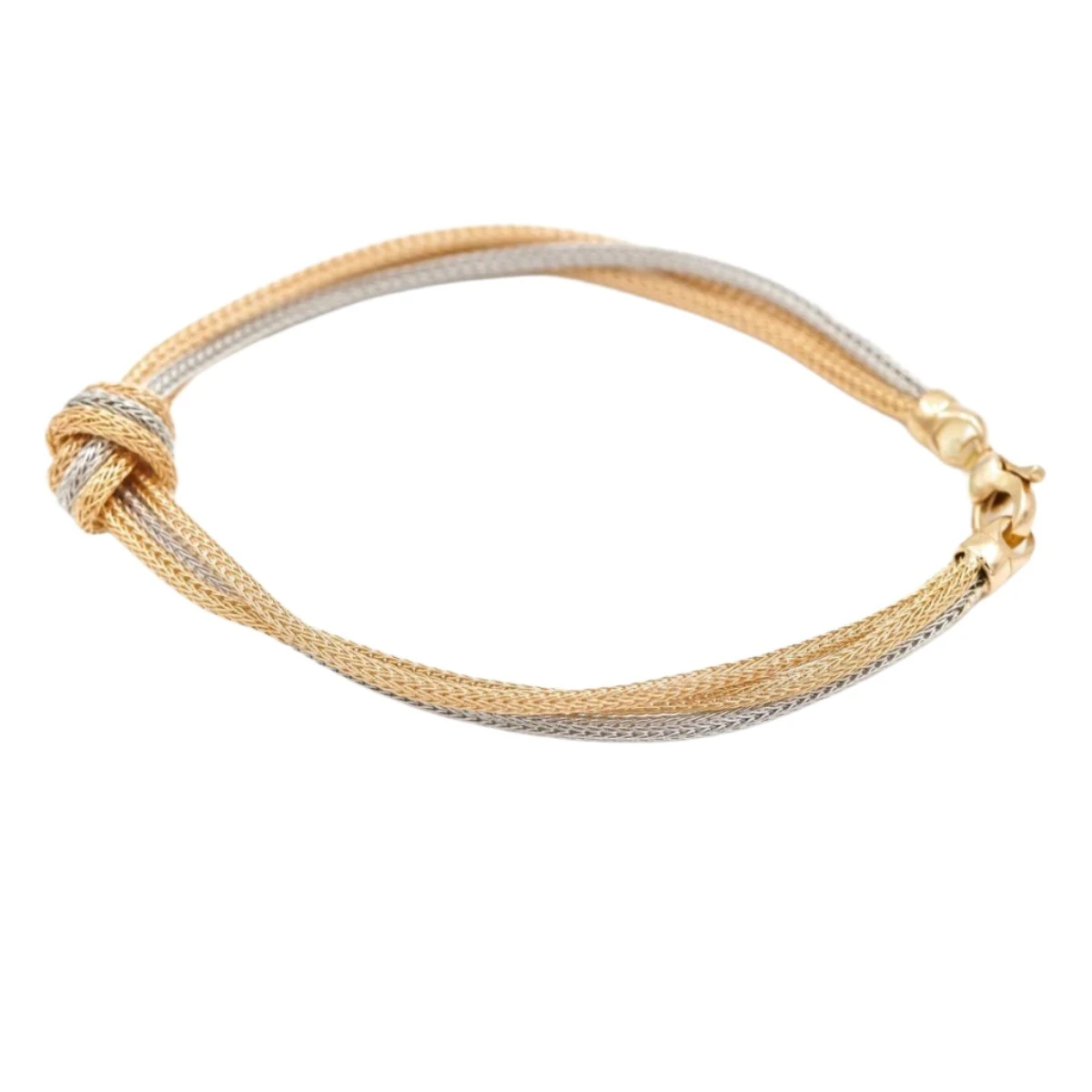 Bracelet Noeuds En Or Jaune Et Or Blanc 3 Bracelet Noeuds En Or Jaune Et Or Blanc – Image 3