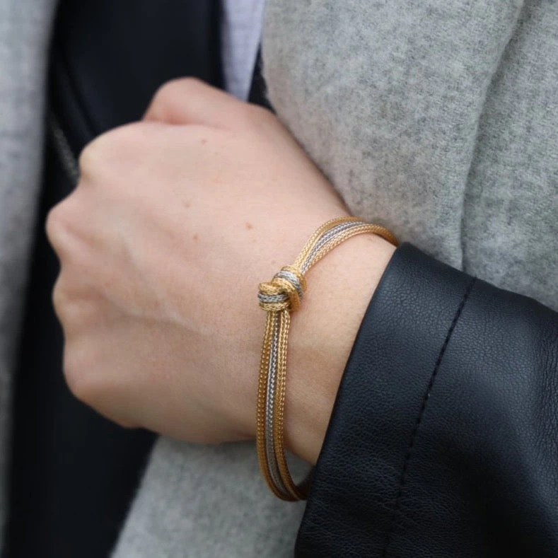 Bracelet Noeuds En Or Jaune Et Or Blanc 2 Bracelet Noeuds En Or Jaune Et Or Blanc – Image 2