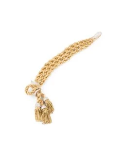 Bracelet Passementerie En Or Jaune Et Diamants -Castafiore Boutique bracelet passementerie en or jaune et diamants orne de 3 pompons 672800