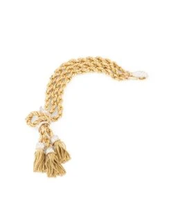 Bracelet Passementerie En Or Jaune Et Diamants -Castafiore Boutique bracelet passementerie en or jaune et diamants orne de 3 pompons 949333