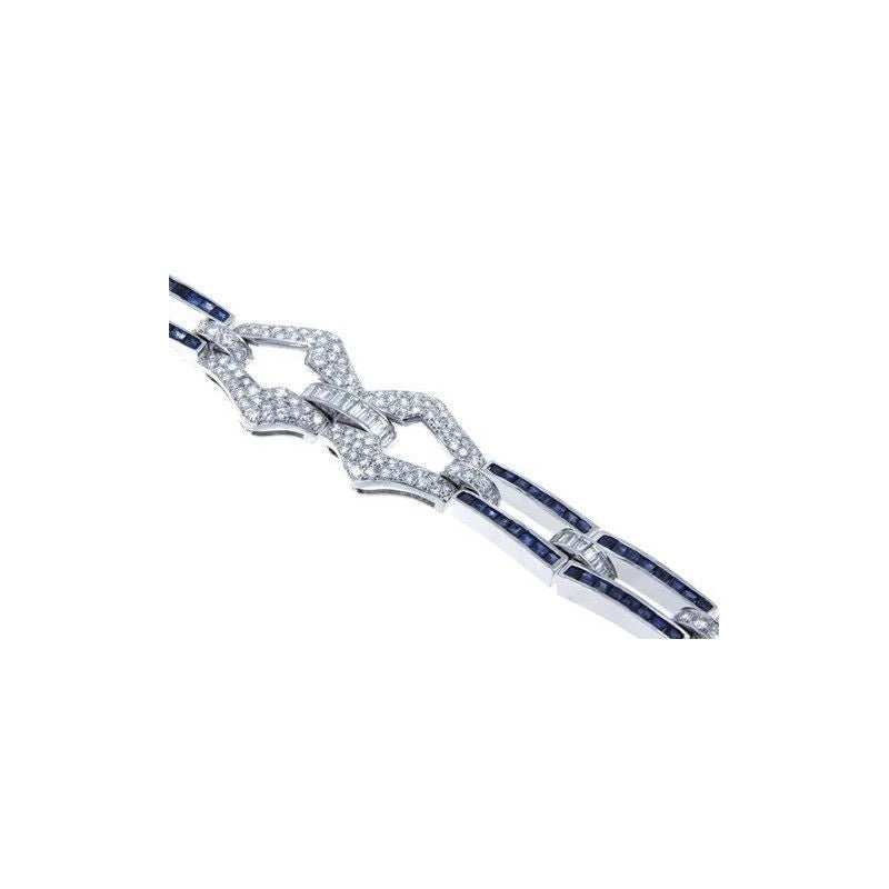 Bracelet Platine Diamants Saphirs 2 Bracelet Platine Diamants Saphirs – Image 2